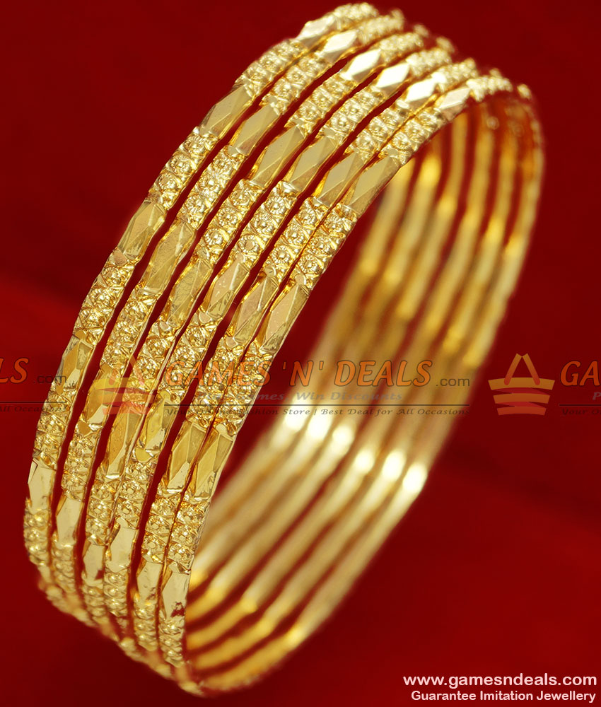 BR0672.6 Size Traditional South Indian Gold Plated Imitation Bangle